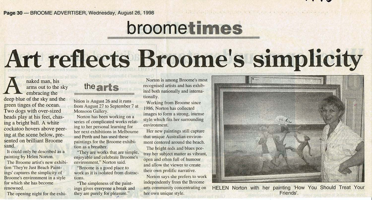 1998 Art Reflects Broome's Simplicity - Broome Times