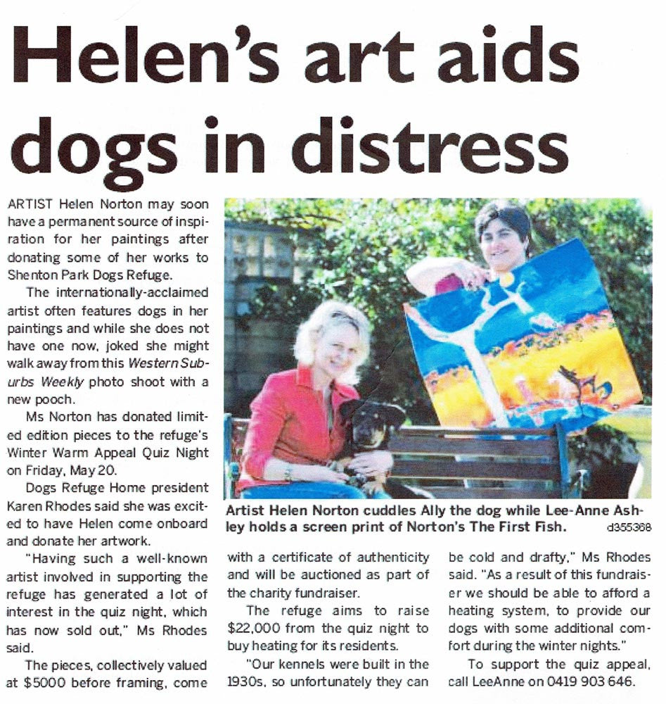 Subiaco Post - Helen's art aids dogs in distress