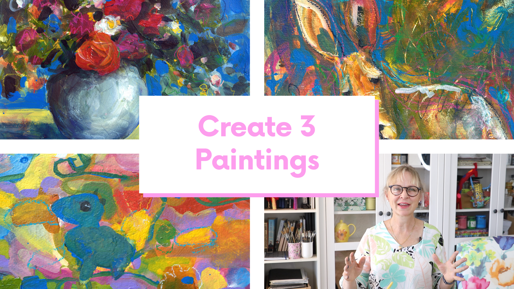 ONLINE WORKSHOP - Paint Three Paintings in One Session Fast and Loose