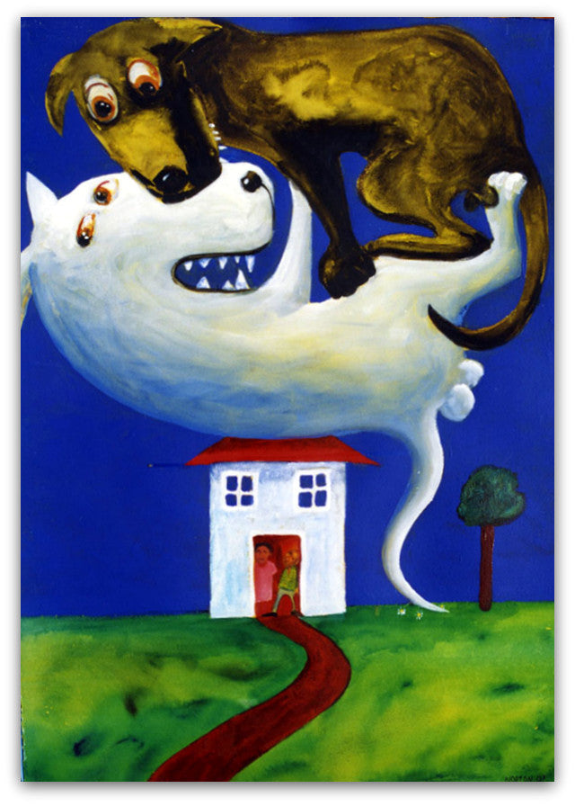 Dog Fight - Helen Norton Art