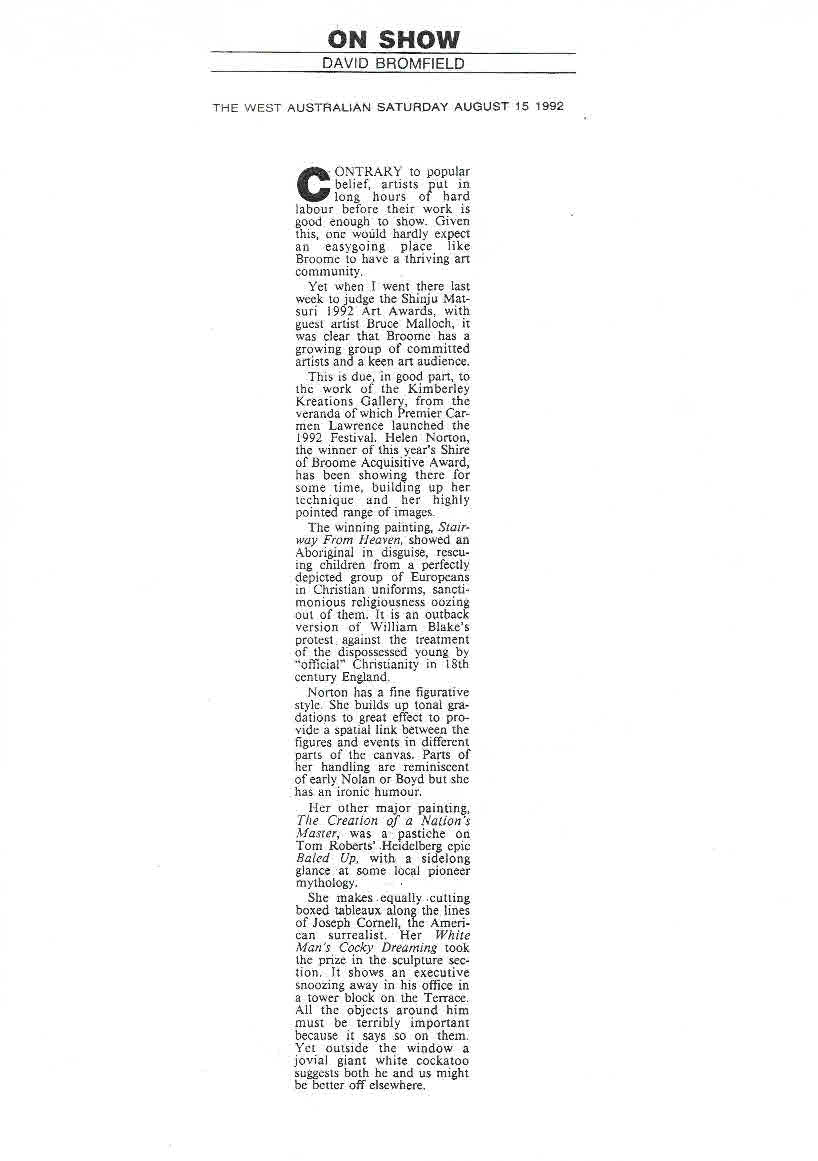 1992 David Bromfield Review - On Show - The West Australian