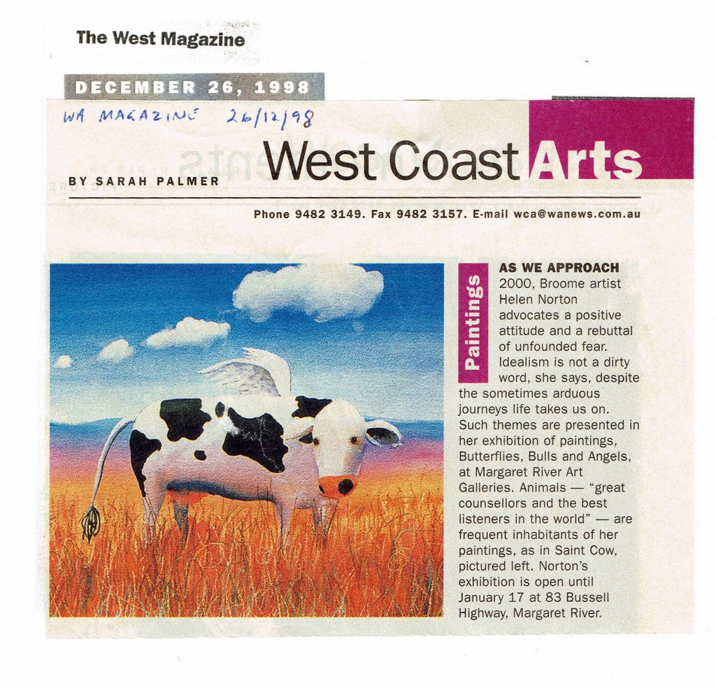 1998 Sarah Palmer - West Coast Arts - The West Magazine