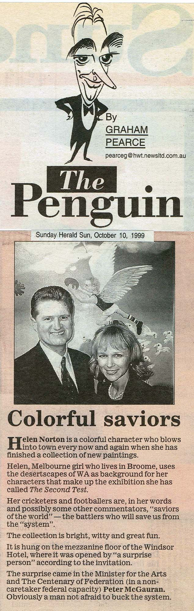 1999 The Herald Sun - Graham Pearce - Colourful Saviours
