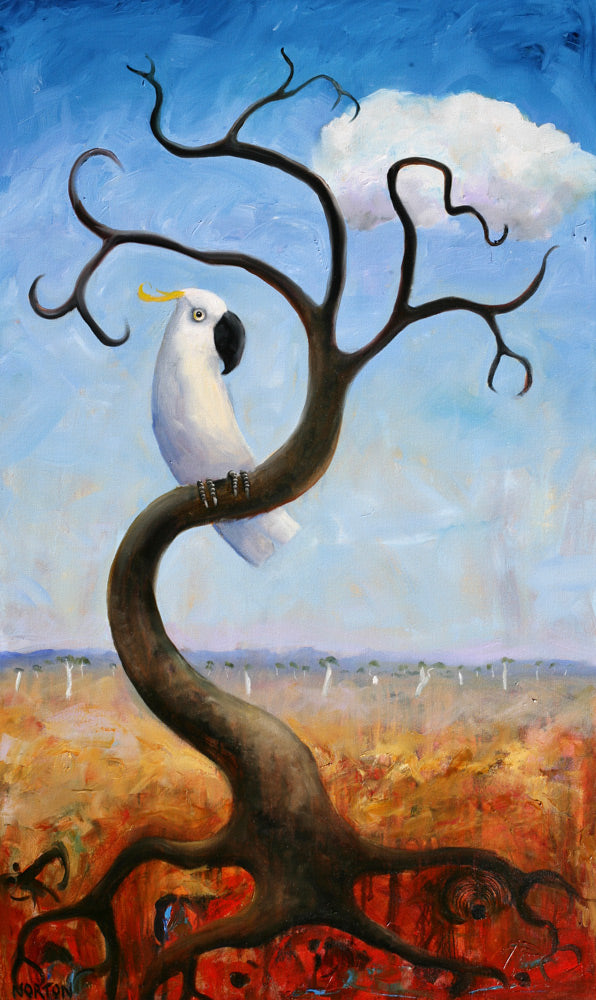 Cockatoo on a Black Tree SOLD