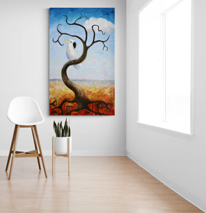 Cockatoo on a Black Tree