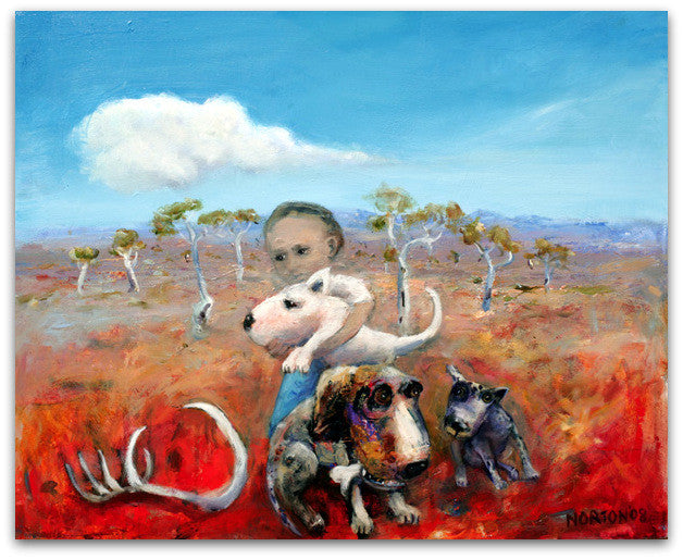 Boy Dog and Bones