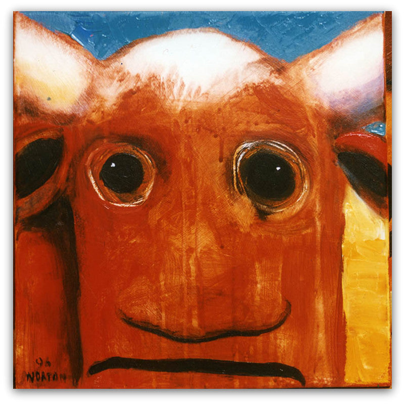 Bull Profile Full Frontal - Helen Norton Art