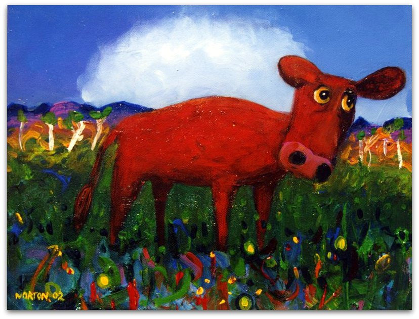 Cow Having a Spell - Helen Norton Art