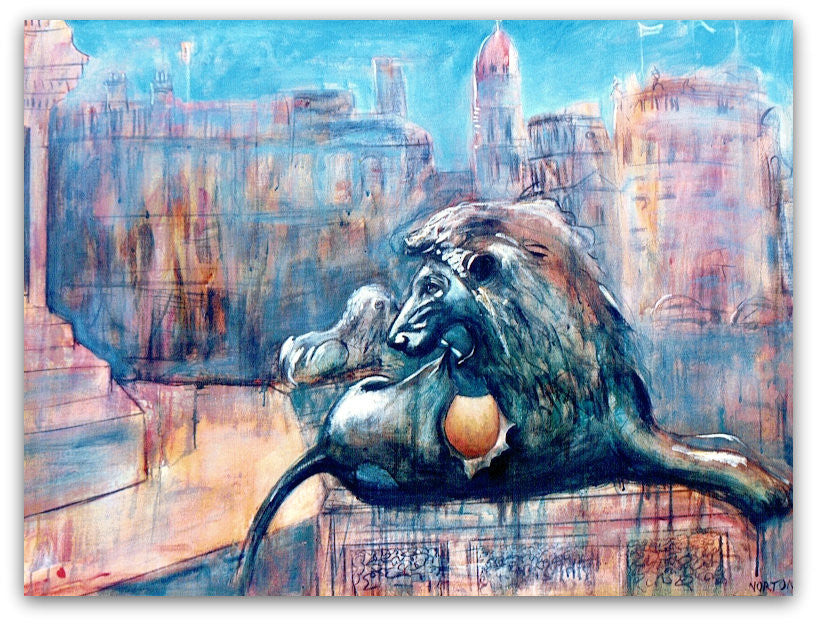 Dawn in Trafalgar Square - Helen Norton Art