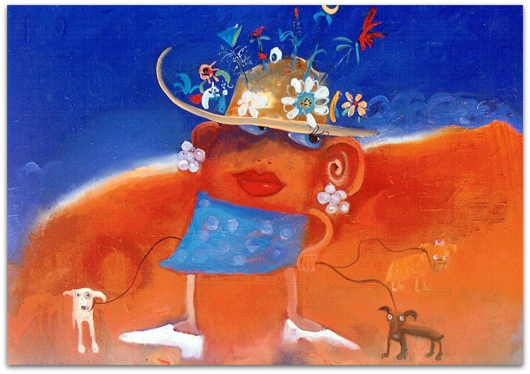 Adorned Woman with Dog Collection - Helen Norton Art
