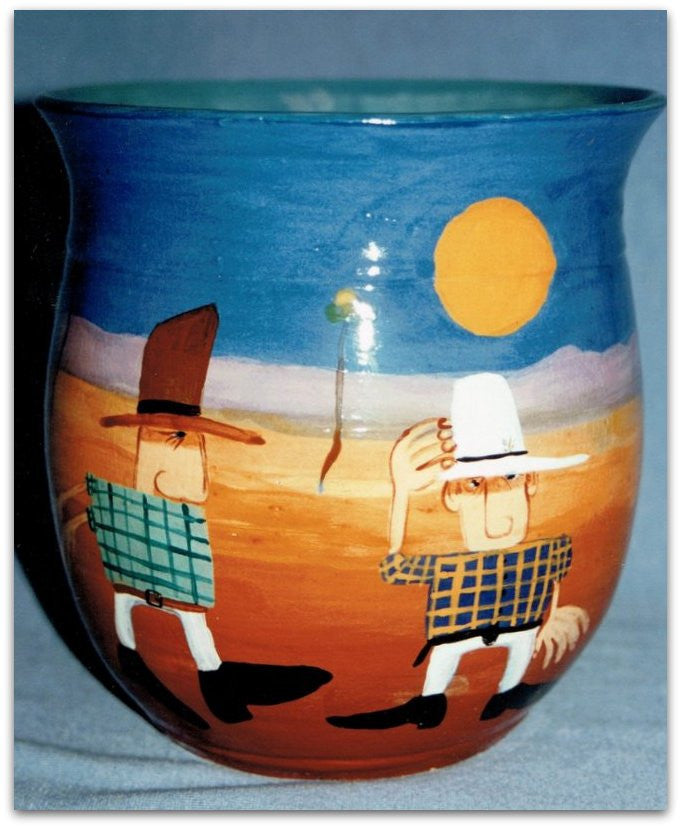 1993 Troubled Fellows - Glazed Clay Vase
