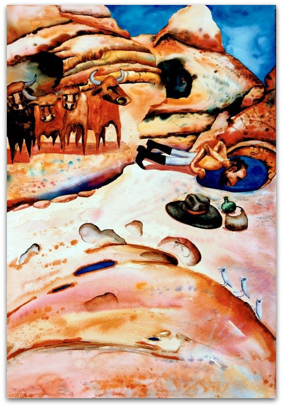 Man Drinking from Waterhole