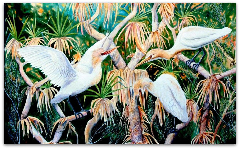 Cattle Egrets in Pandanas