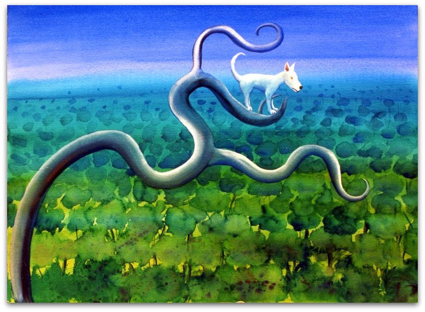 Dog Over Landscape