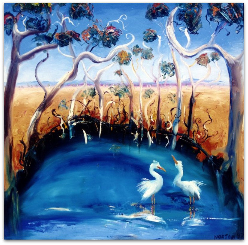 Egrets in Waterhole