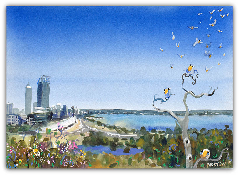 Flock (city view) - Helen Norton Art