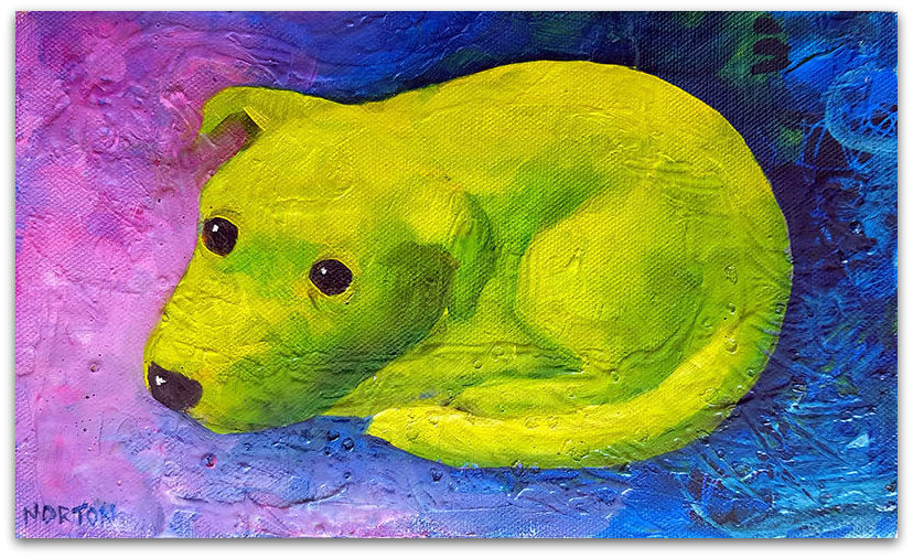 Green Puppy Curled