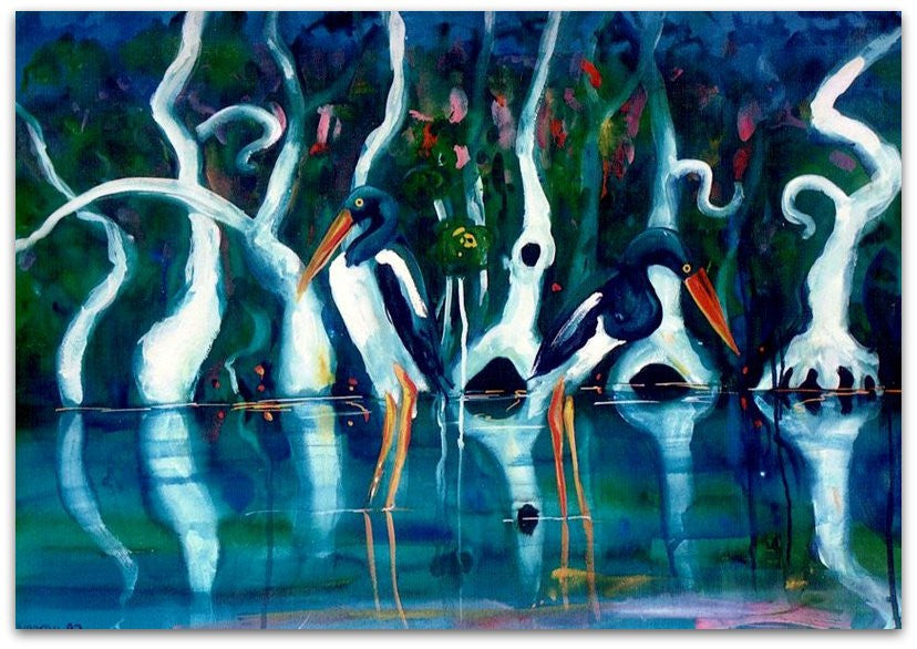 Jabiru's in Paperbark Swamp