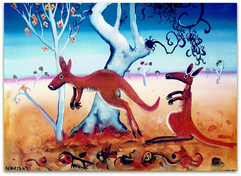 Kangaroo Composition - Helen Norton Art
