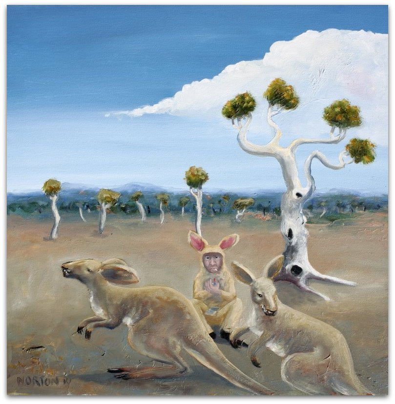 Man Smoking in a Kangaroo Suit