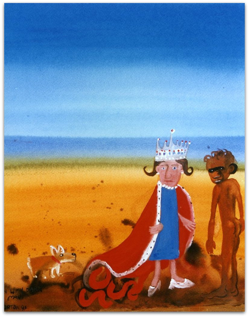 Queen with Dark Nude Man - Helen Norton Art