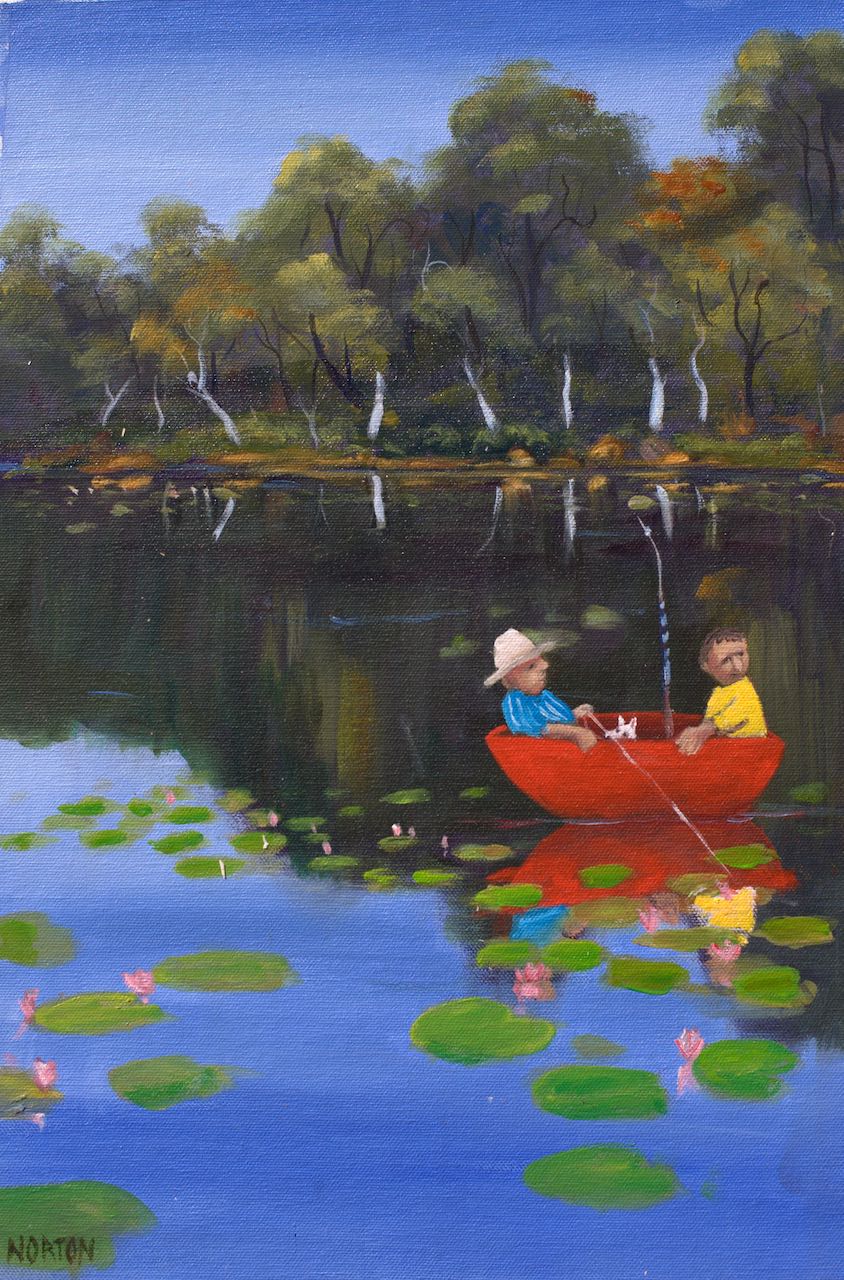 Red Boat and Lillies