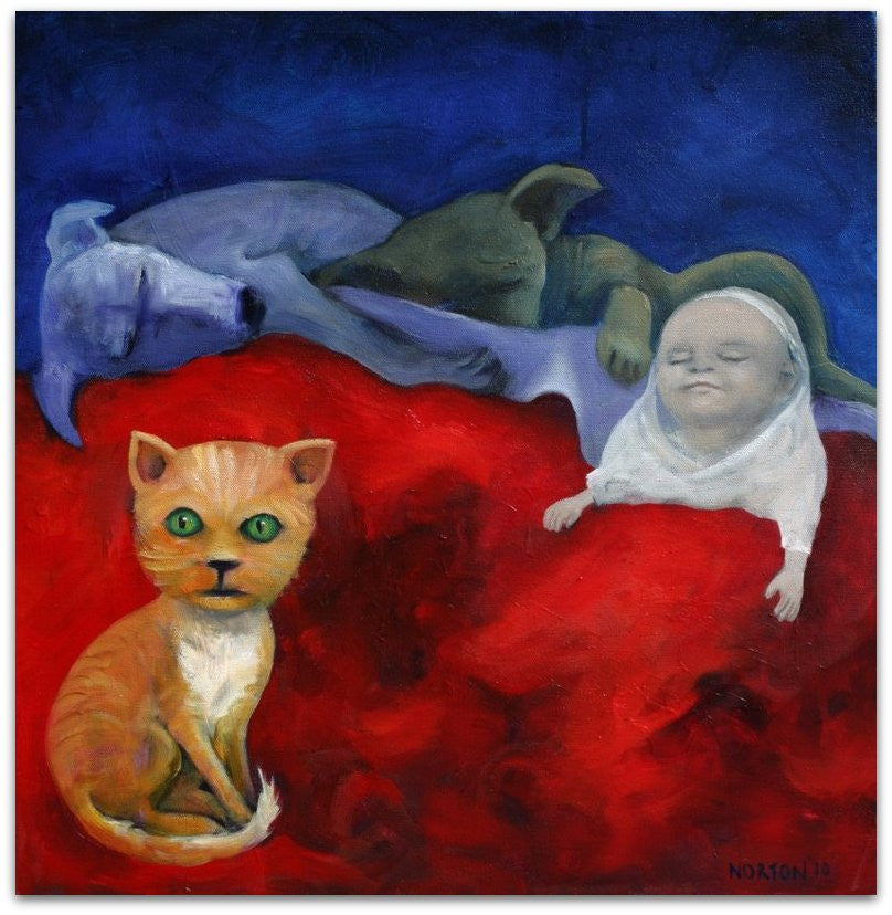 Red Bed With Creatures