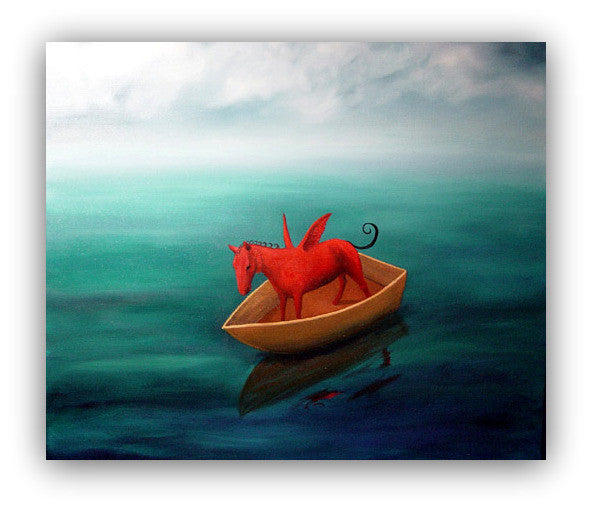 Red Horse in Boat