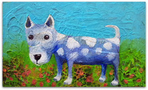 Spotty Blue Dog Standing