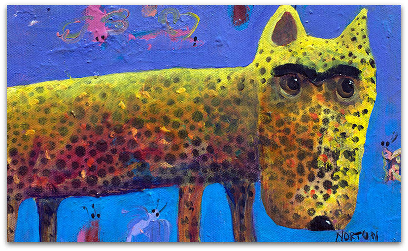 Spotty Dog With Butterflies