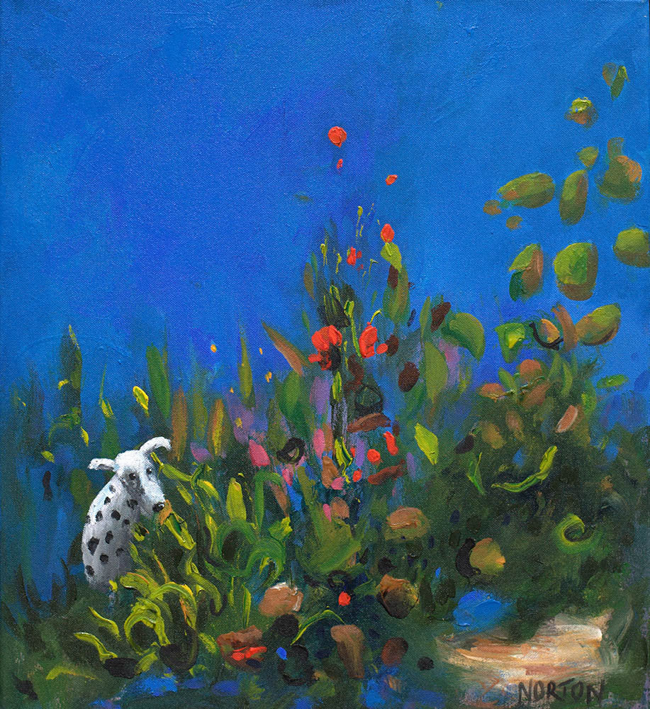Sue Dog in Garden