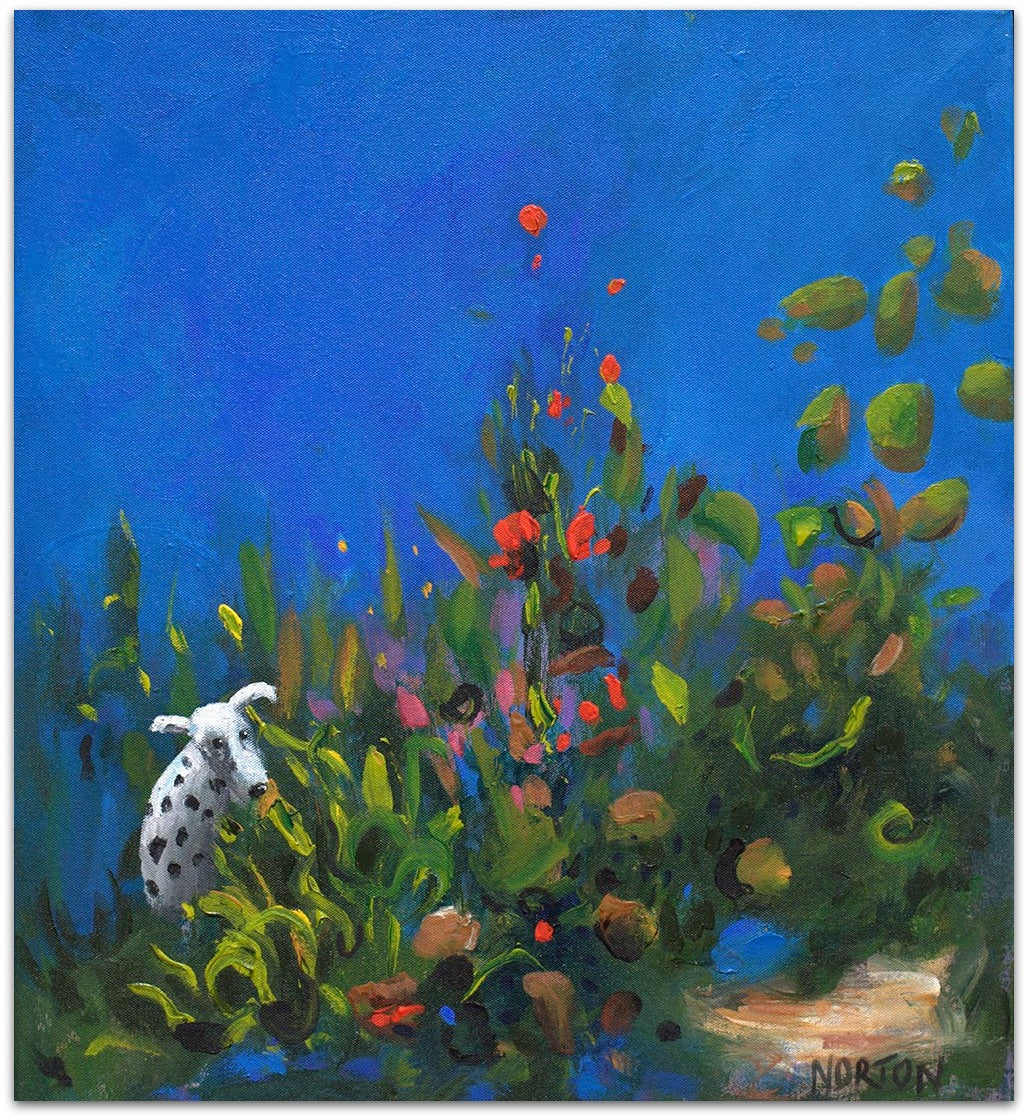 Sue Dog in the Garden