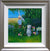 White Cat in Flower Garden