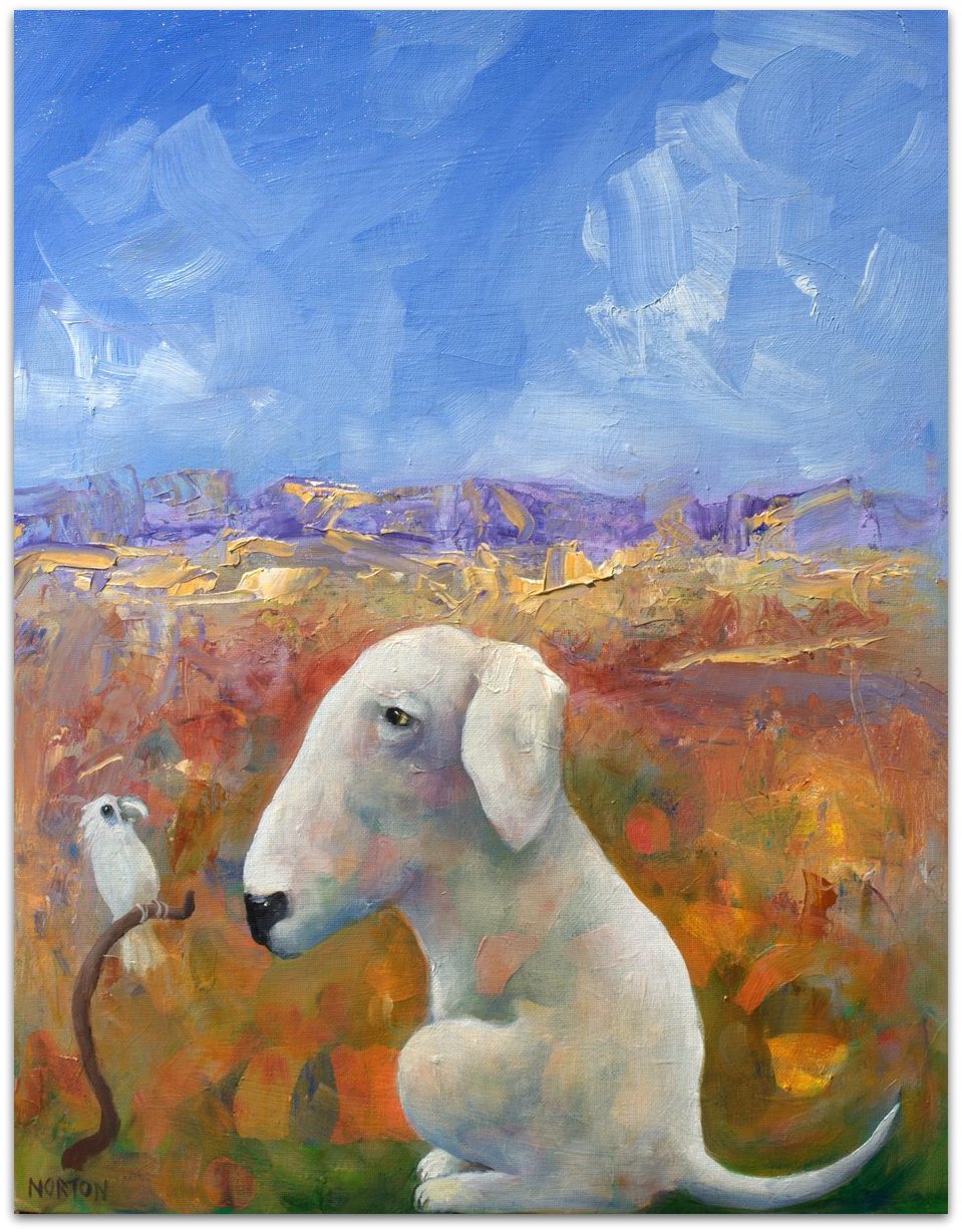 White Dog and Cocky - Helen Norton Art