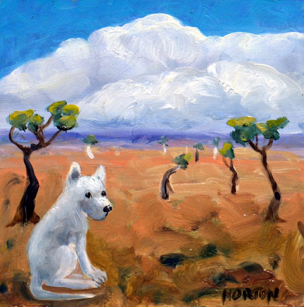 White Dog Enjoying Life