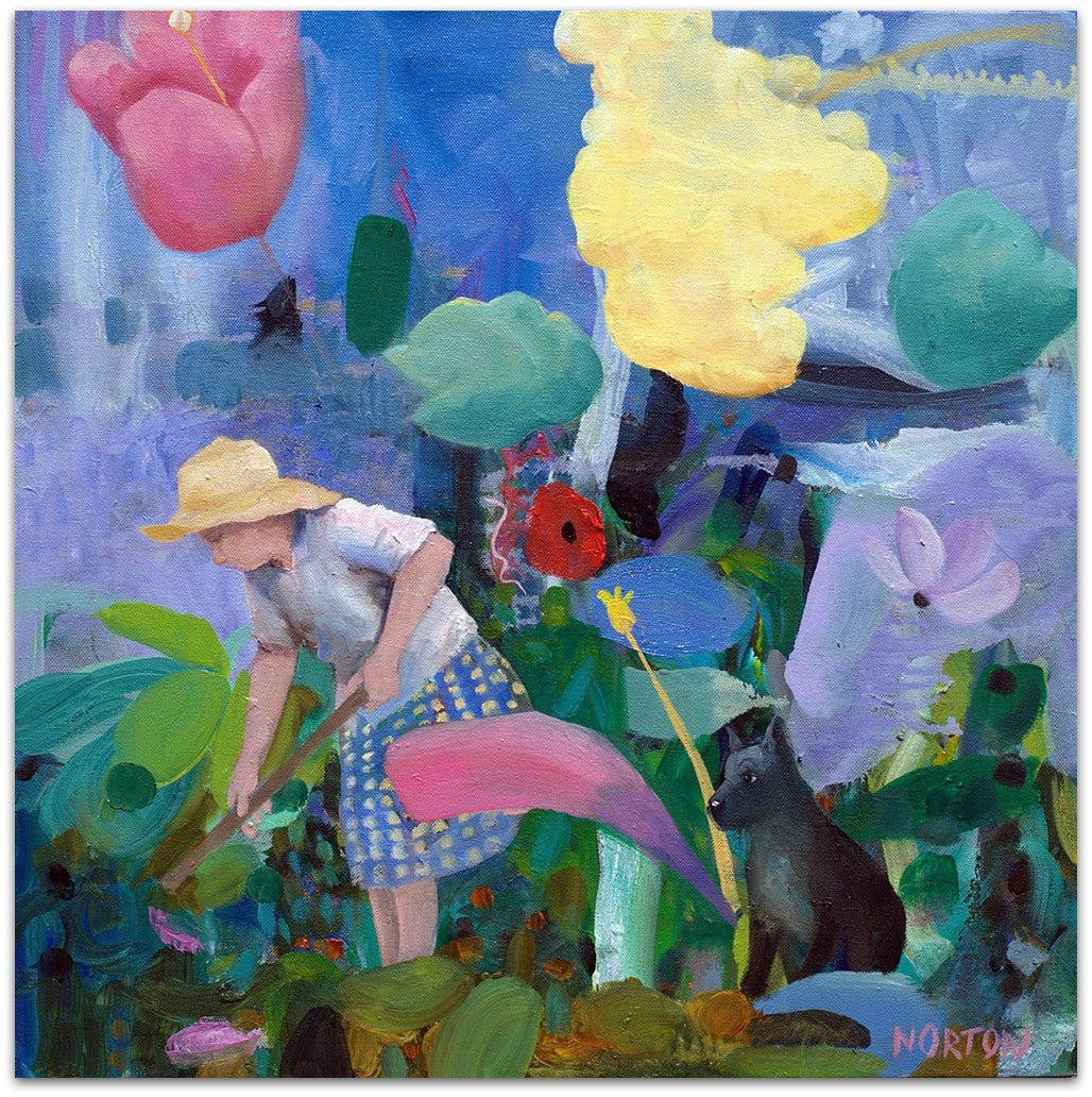 Woman Working in Flowers