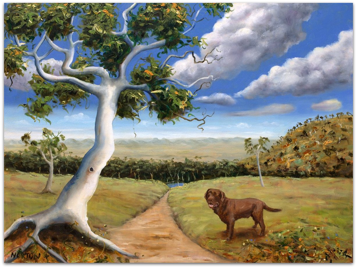 Landscape with Brown Dog