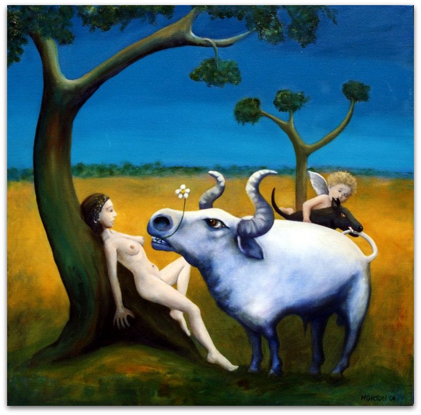 Zeus and Europa Draped on Tree - Helen Norton Art