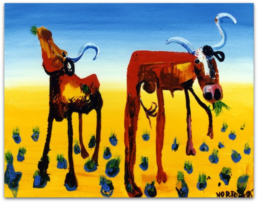 Bulls With Buffle Grass