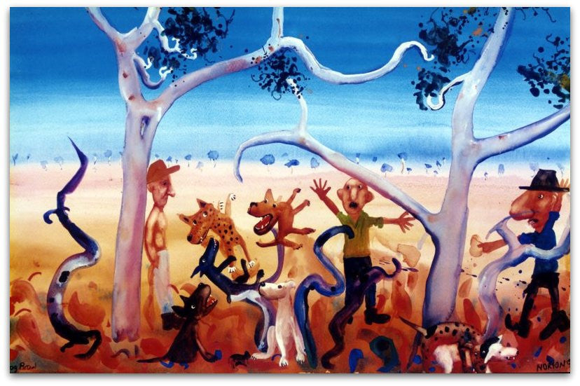 Dog Brawl - Helen Norton Art