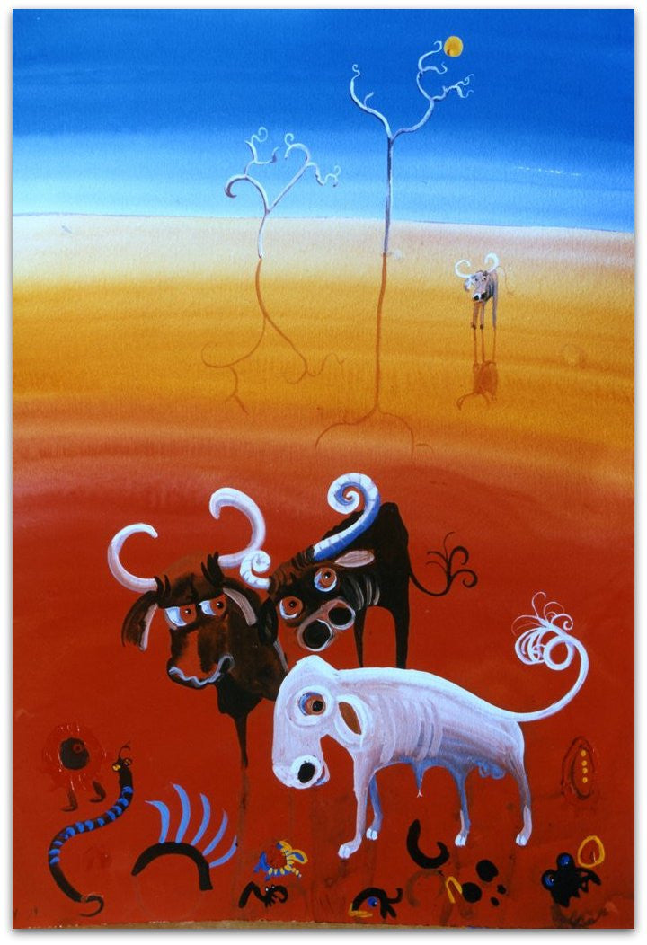 Drought Cattle - Helen Norton Art