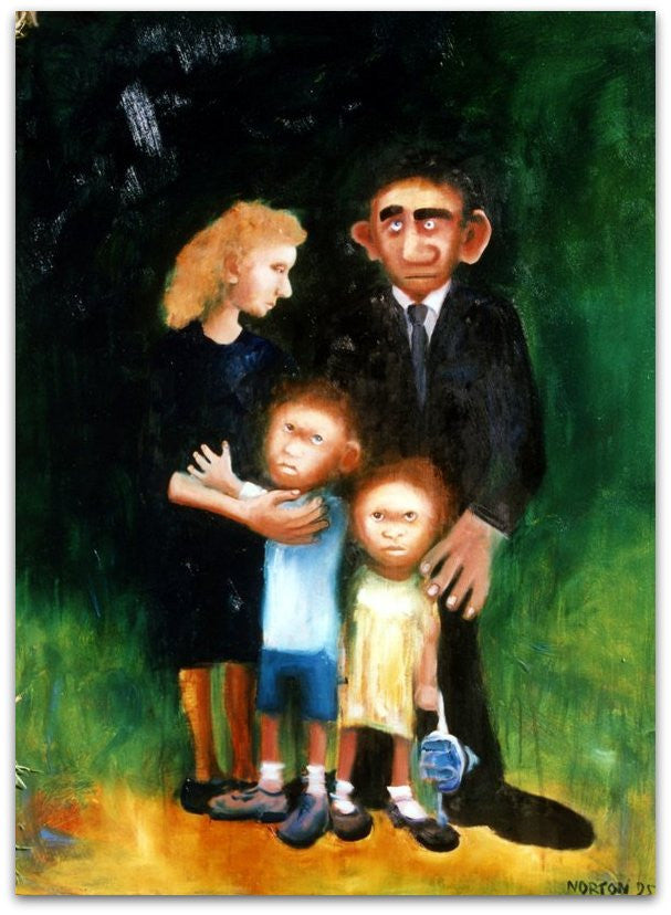 Family Portrait 1 (The Blurry Children) - Helen Norton Art