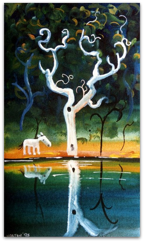 Miniature - Horse At Green Waterhole