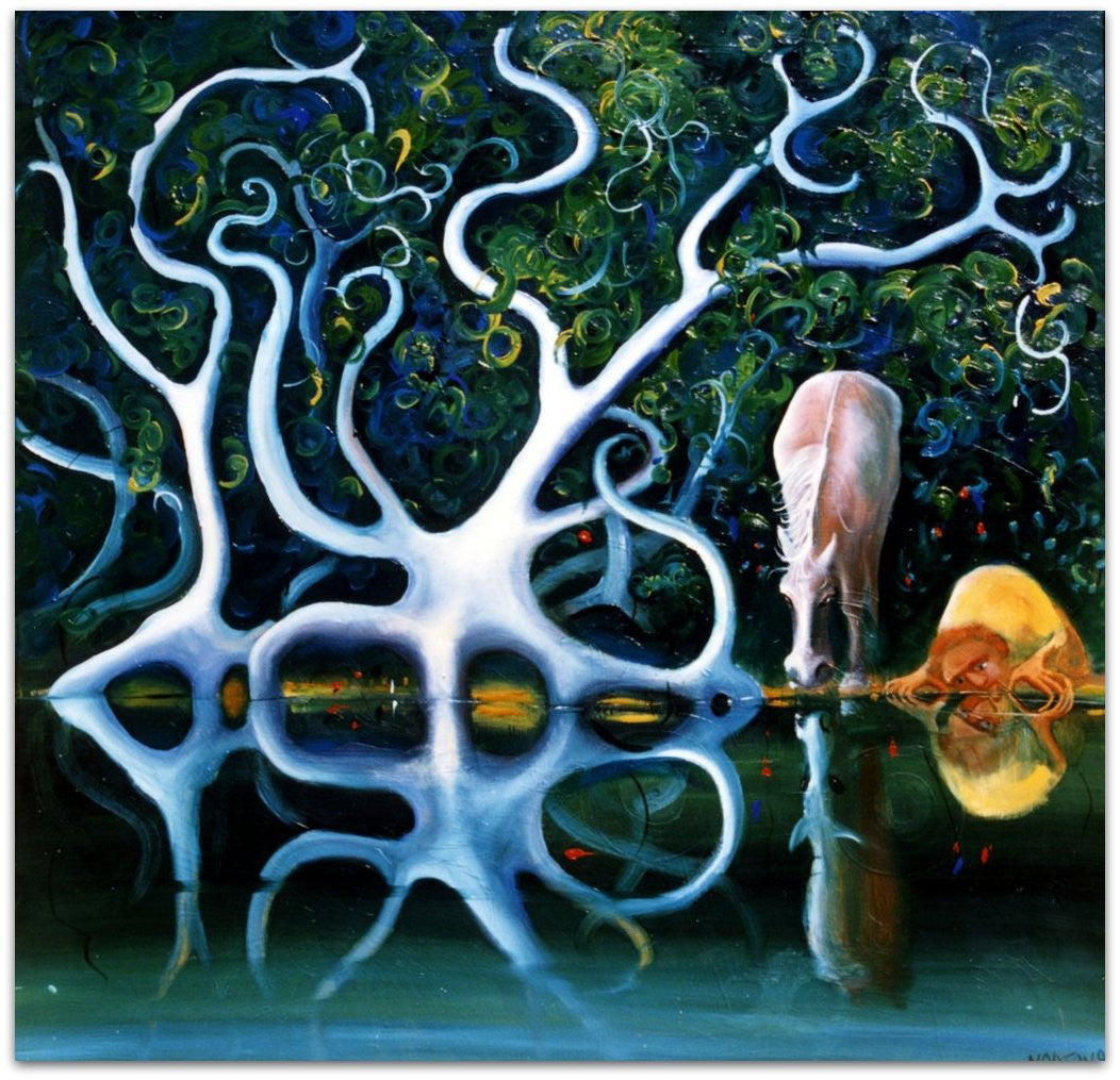 Man and Horse Drinking