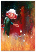 Man Painting Flowers - Helen Norton Art