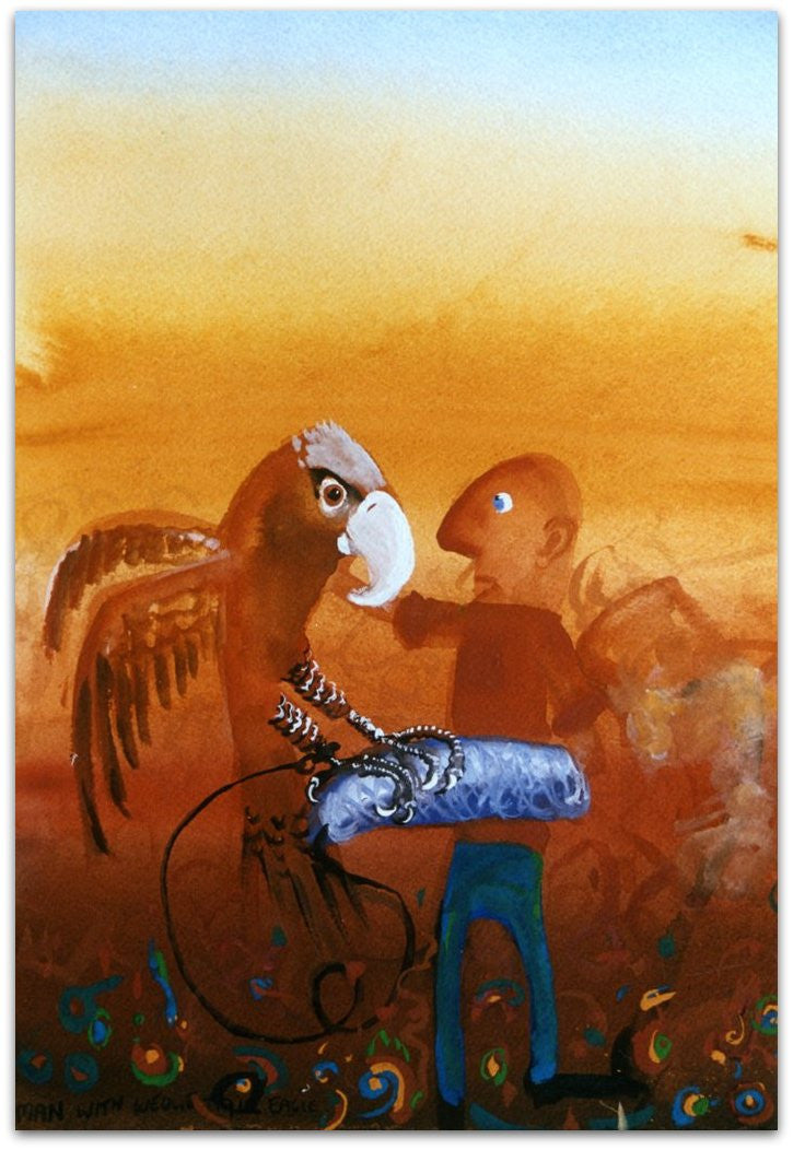 Man with Wedge Tail Eagle