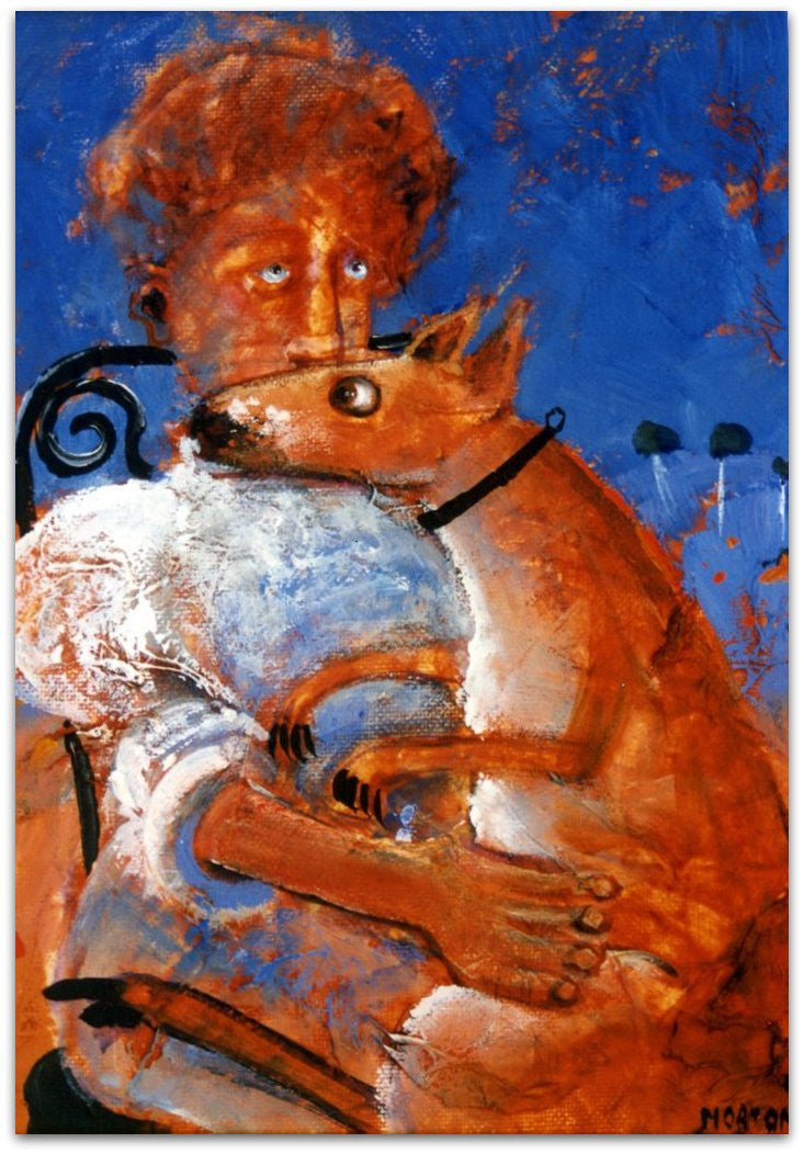 Settlers Wife with Pet sketch - Helen Norton Art
