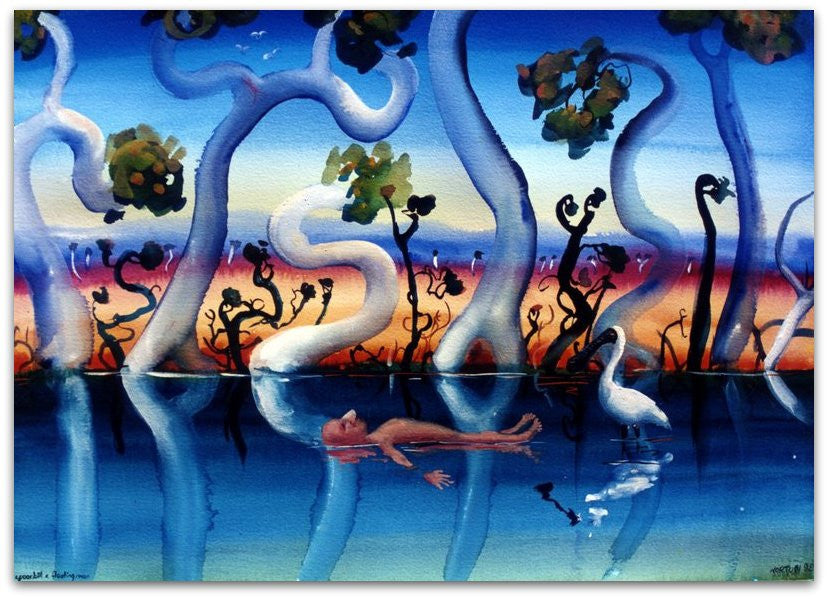 Spoonbill and Floating Man