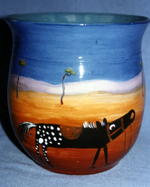 1993 Troubled Fellows - Glazed Clay Vase